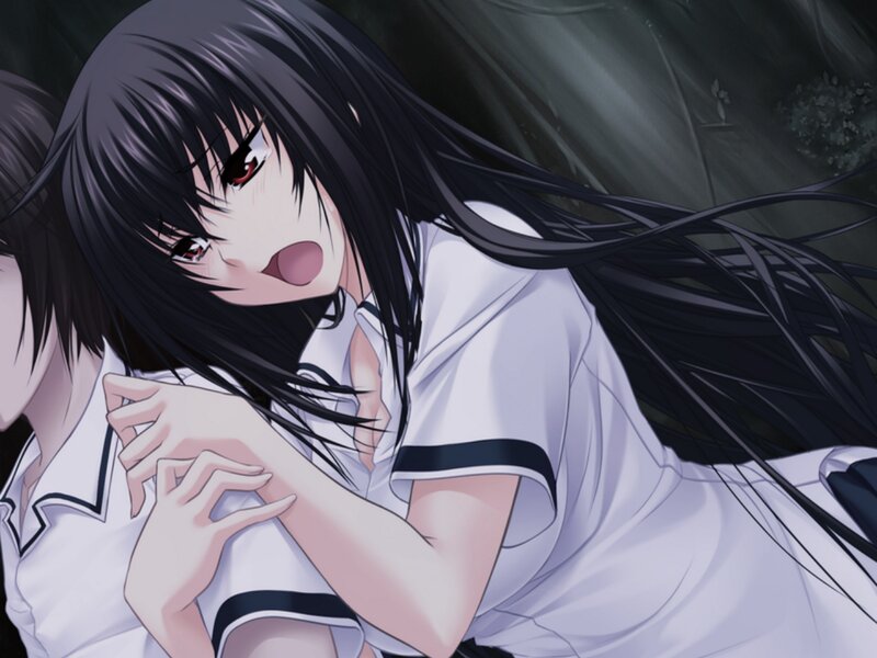Anime Girl in Uniform — Black, Dramatic