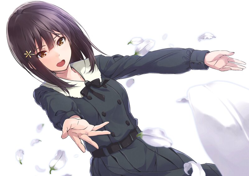 Anime Girl in Uniform — Black, Dynamic