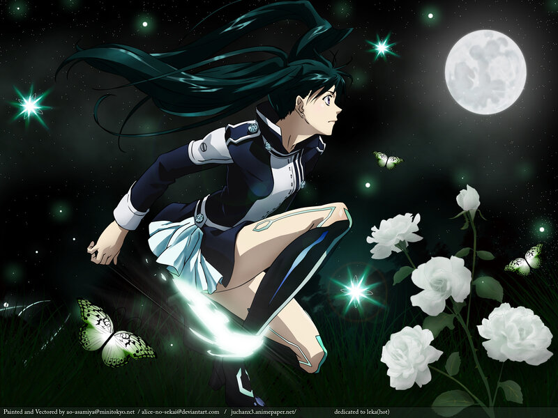Anime Girl in Uniform — Black, Serene