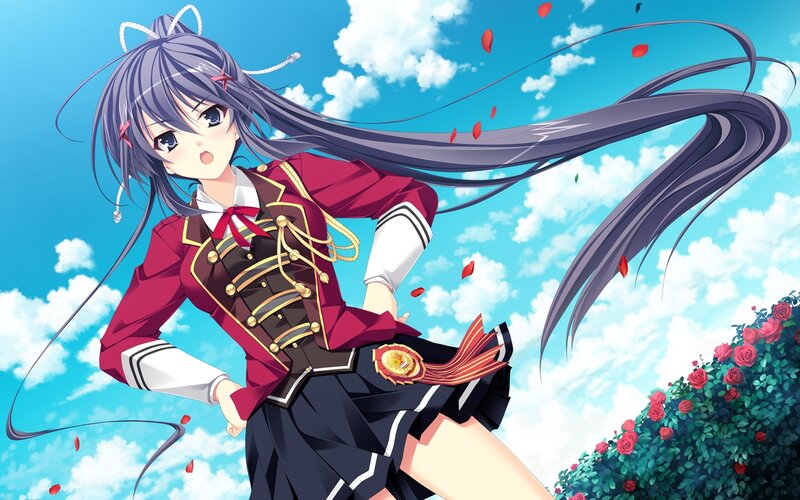 Anime Girl in Uniform — Blue, Bright, Cheerful