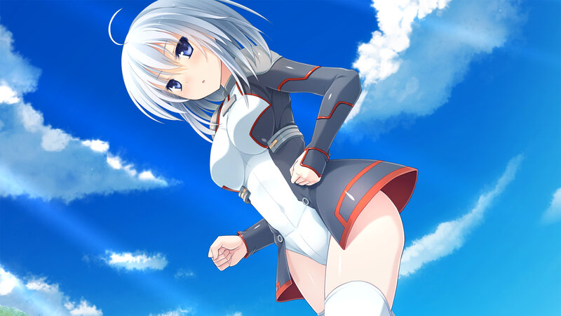 Anime Girl in Uniform — Blue, Bright