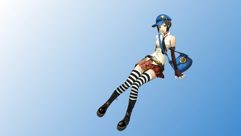 Anime Girl in Uniform — Blue, Calm, 3d Render