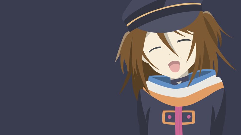 Anime Girl in Uniform — Blue, Calm, Hat, Coat