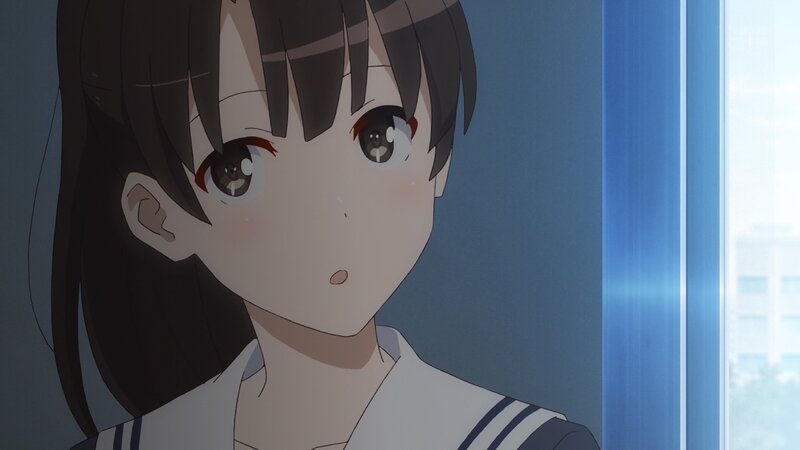 Anime Girl in Uniform — Blue, Calm, Morning, School Uniform