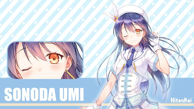 Anime Girl in Uniform — Blue, Cheerful, Eye Close-up