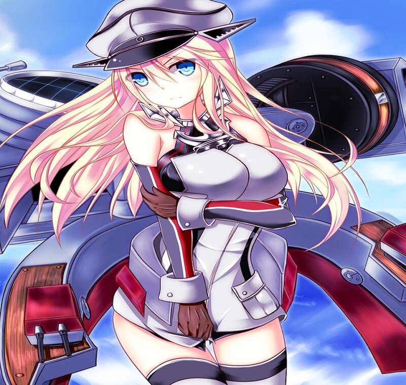 Anime Girl in Uniform — Blue, Dramatic, Afternoon, Ship