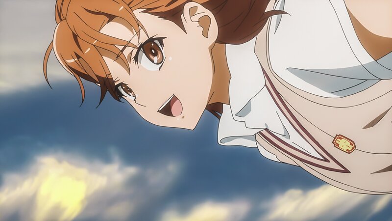 Anime Girl in Uniform — Blue, Dramatic, Afternoon, Sky