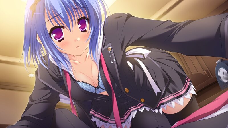 Anime Girl in Uniform — Blue, Dramatic, School Uniform