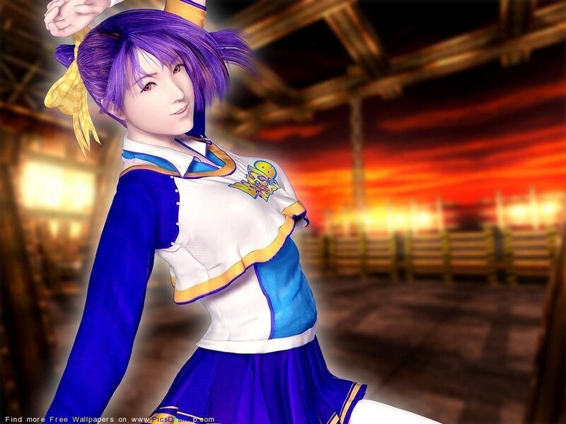 Anime Girl in Uniform — Blue, Dramatic, Sunset, 3d Render