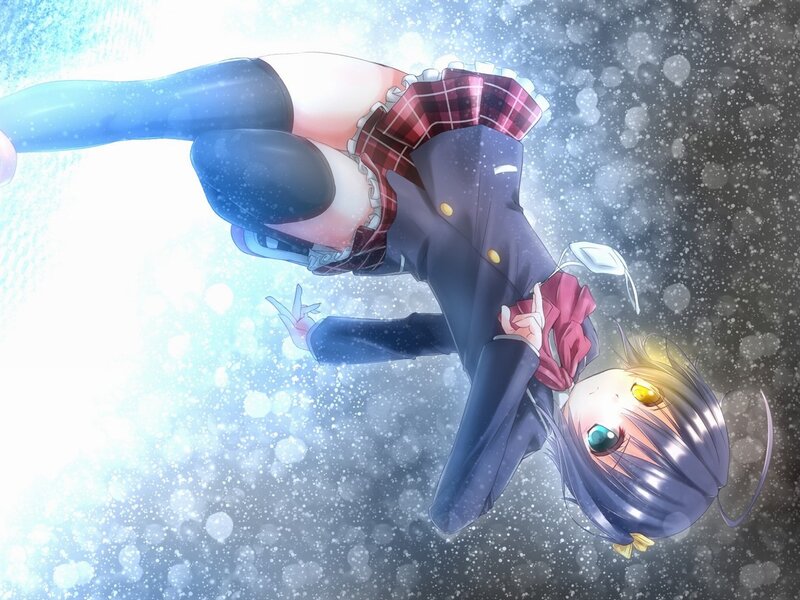 Anime Girl in Uniform — Blue, Dramatic, Winter