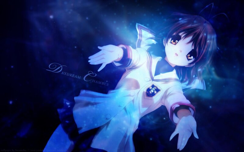 Anime Girl in Uniform — Blue, Dreamy