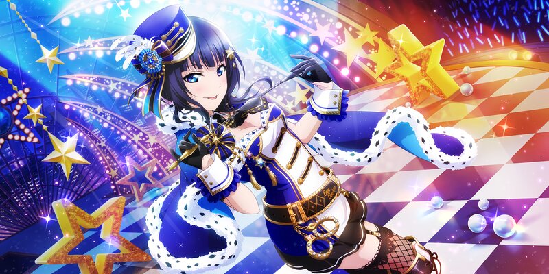 Anime Girl in Uniform — Blue, Festive