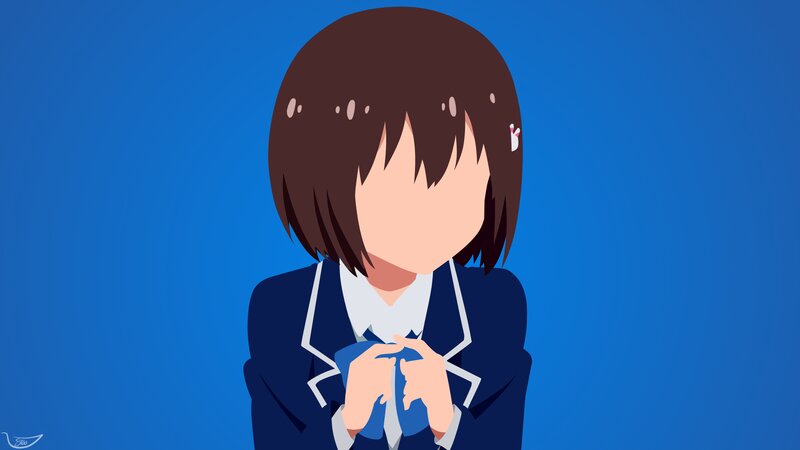 Anime Girl in Uniform — Blue, Neutral, School Uniform