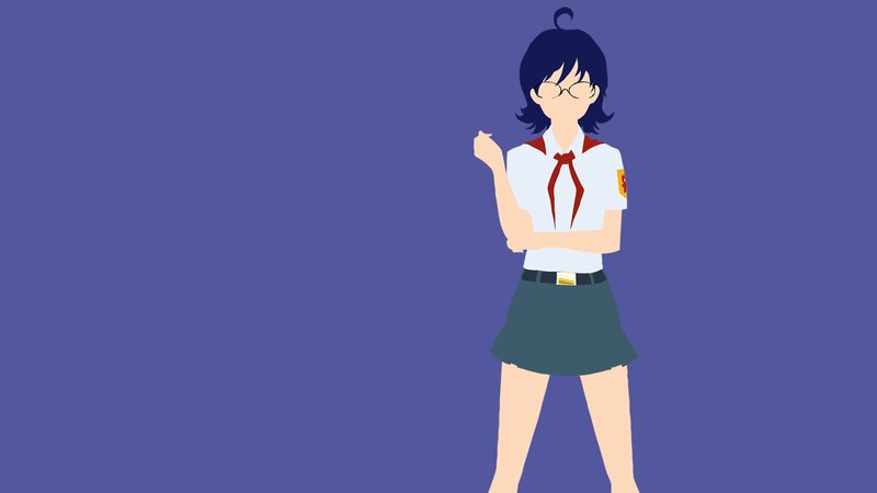 Anime Girl in Uniform — Blue, Neutral