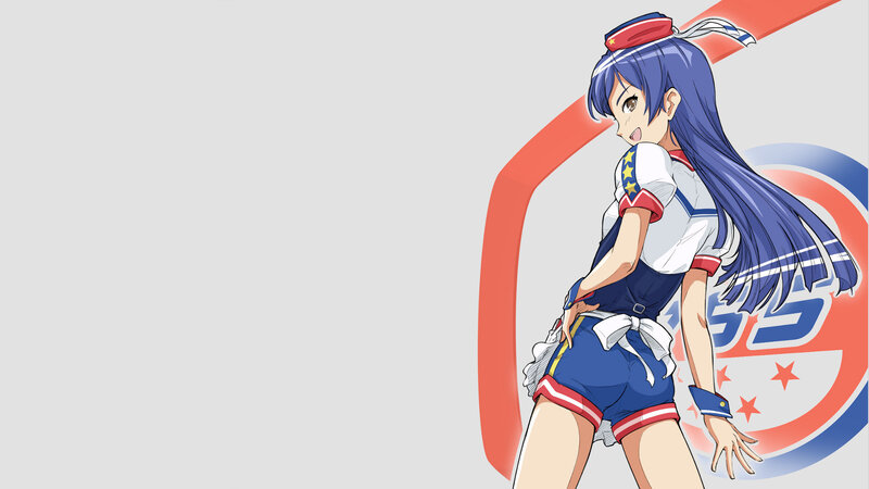 Anime Girl in Uniform — Blue, Playful, Blue Hair