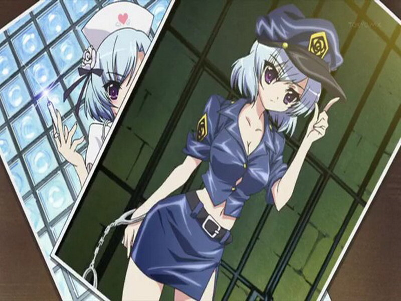 Anime Girl in Uniform — Blue, Playful