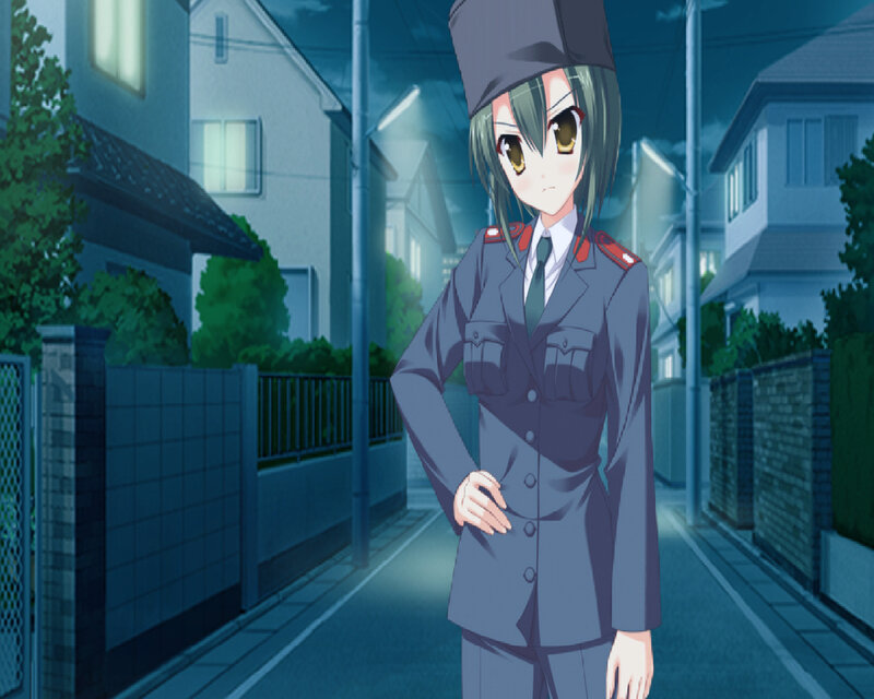 Anime Girl in Uniform — Blue, Serious