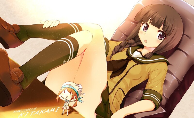 Anime Girl in Uniform — Brown, Calm, Digital Art