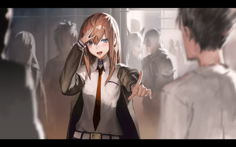 Anime Girl in Uniform — Brown, Dramatic, Digital Art