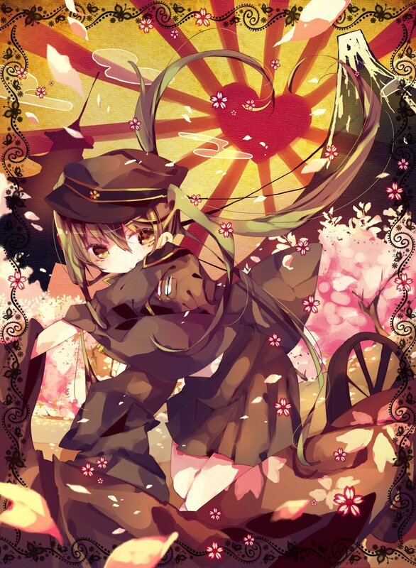 Anime Girl in Uniform — Brown, Dramatic, Spring, Digital Art