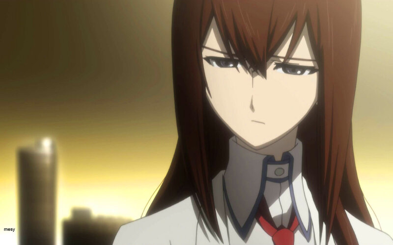 Anime Girl in Uniform — Brown, Dramatic, Sunset, Cityscape