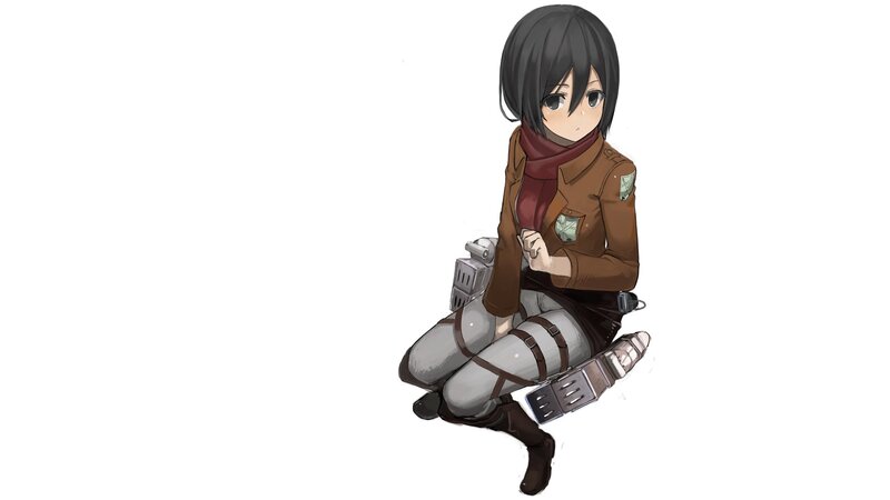 Anime Girl in Uniform — Brown, Neutral, Scarf