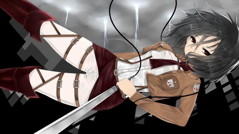 Anime Girl in Uniform — Gray, Dramatic, Digital Art