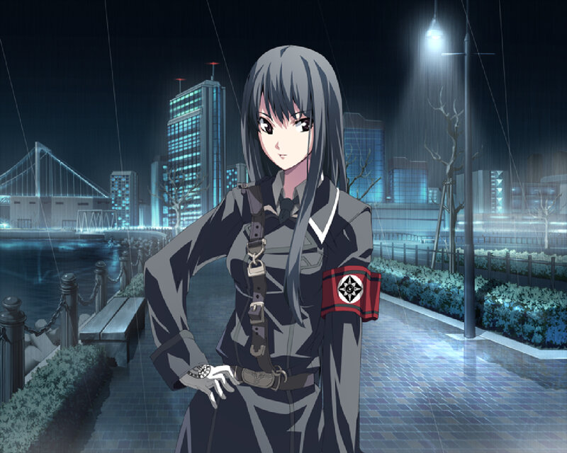 Anime Girl in Uniform — Gray, Dramatic