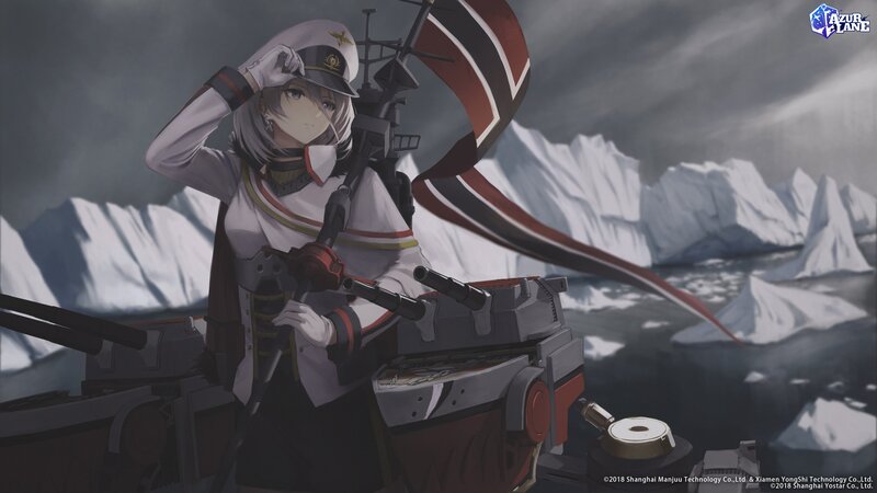 Anime Girl in Uniform — Gray, Dramatic, Winter