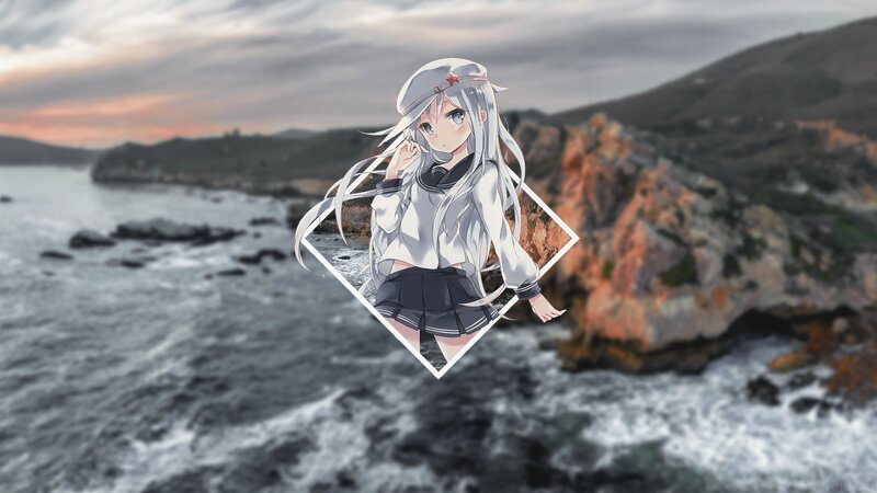 Anime Girl in Uniform — Gray, Serene