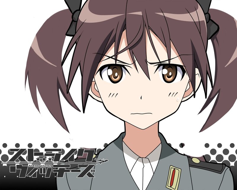 Anime Girl in Uniform — Gray, Serious