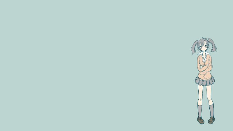 Anime Girl in Uniform — Light Blue