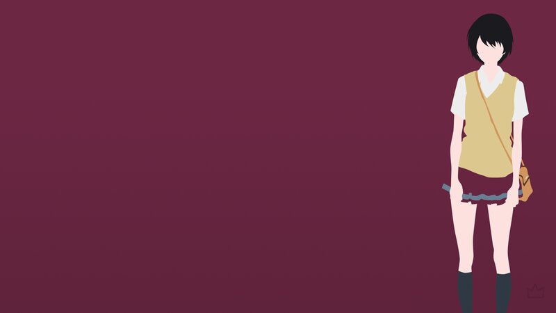 Anime Girl in Uniform — Maroon, Calm