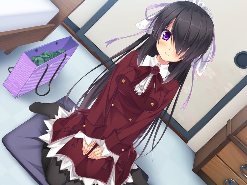 Anime Girl in Uniform — Maroon