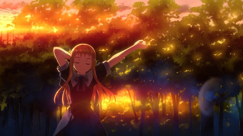 Anime Girl in Uniform — Orange, Serene