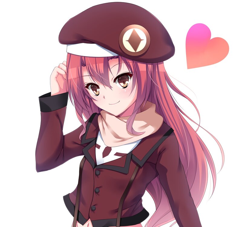 Anime Girl in Uniform — Pink, Cheerful