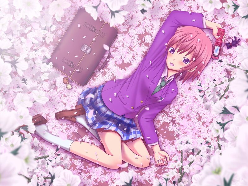 Anime Girl in Uniform — Pink, Serene, Spring