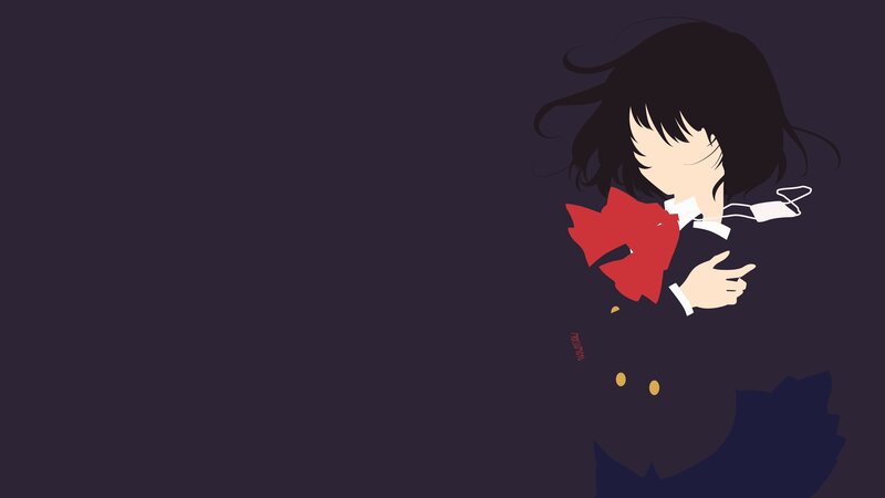 Anime Girl in Uniform — Purple, Calm, Minimalist