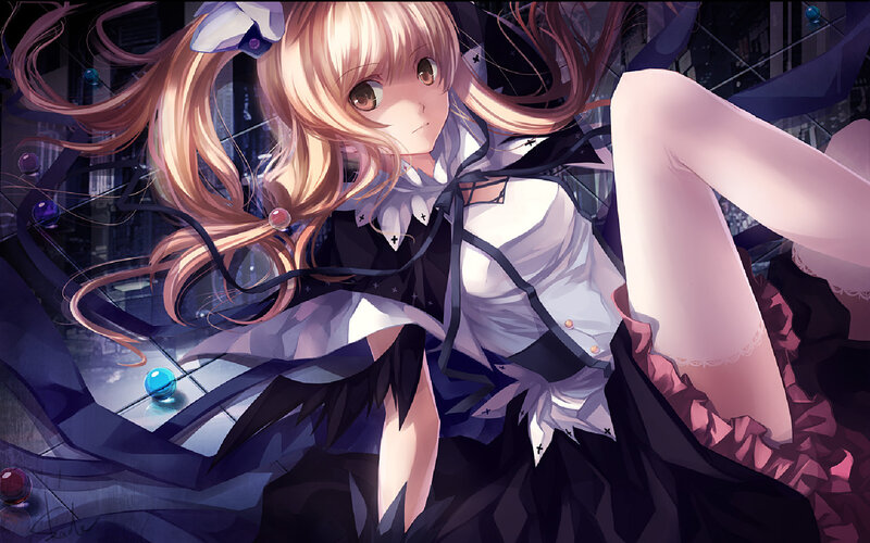 Anime Girl in Uniform — Purple, Dramatic, Night