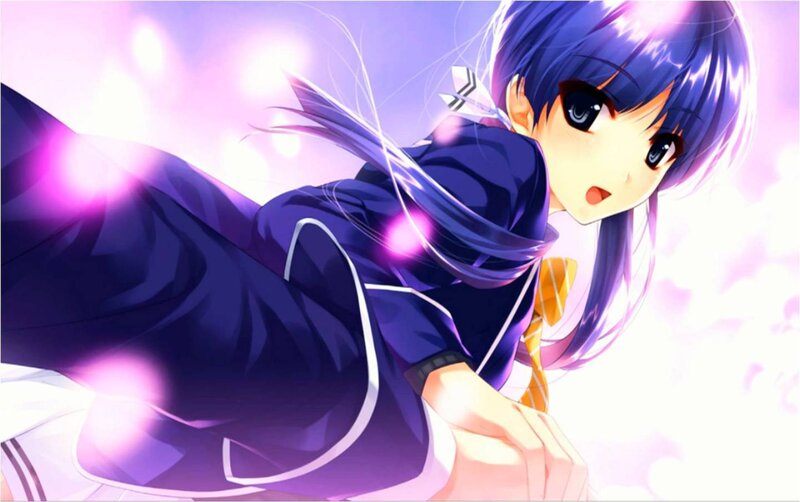 Anime Girl in Uniform — Purple, Dramatic