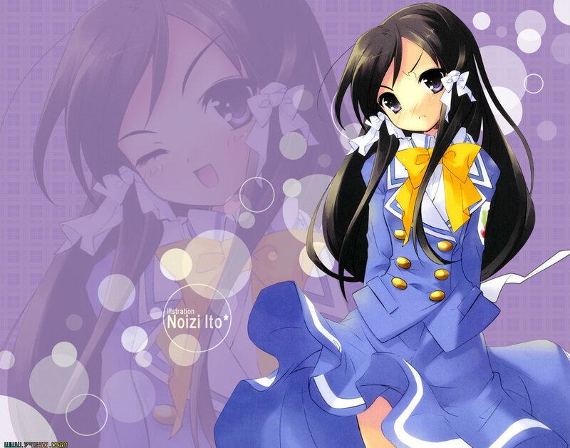 Anime Girl in Uniform — Purple, Dreamy, Manga