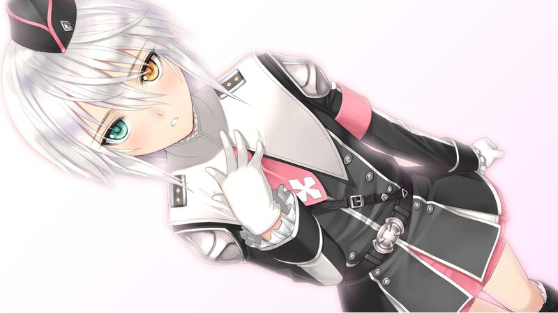 Anime Girl in Uniform — White, Calm, Digital Art, Gloves