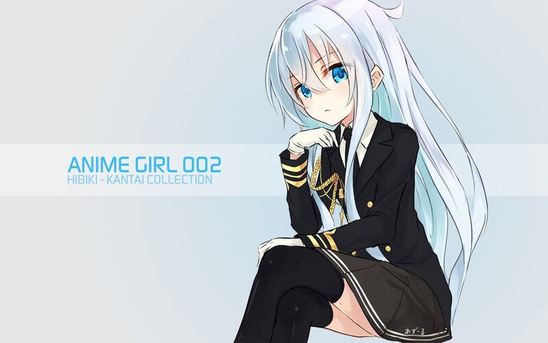 Anime Girl in Uniform — White, Calm, Long Hair