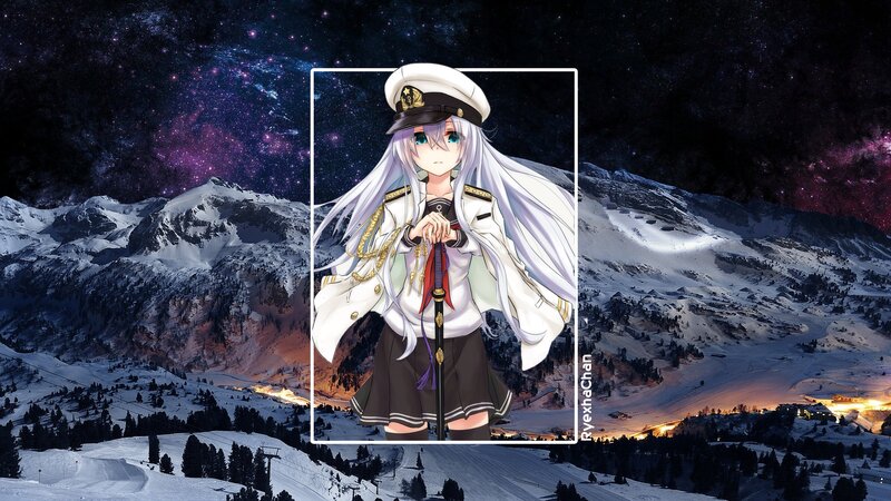 Anime Girl in Uniform — White, Dramatic, Night