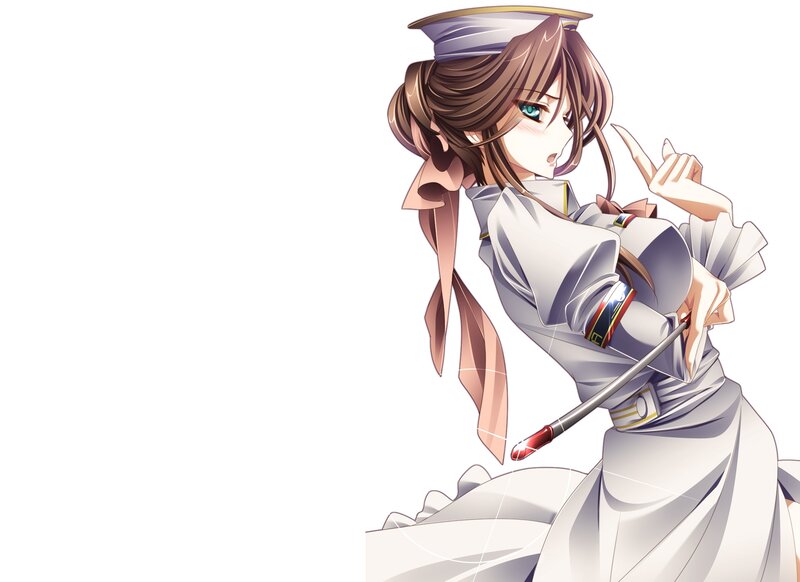 Anime Girl in Uniform — White, Dramatic