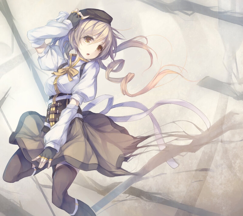 Anime Girl in Uniform — White, Dynamic, Digital Art