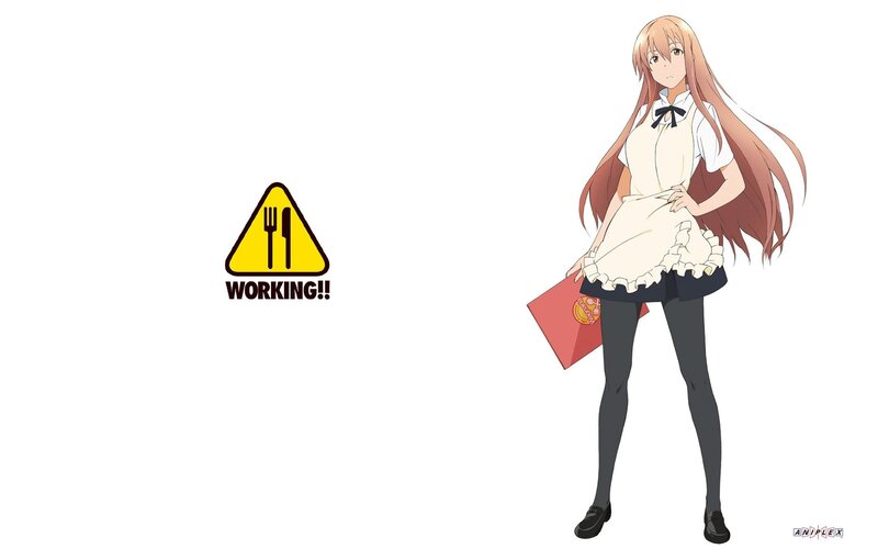 Anime Girl in Uniform — White, Neutral, Warning Sign