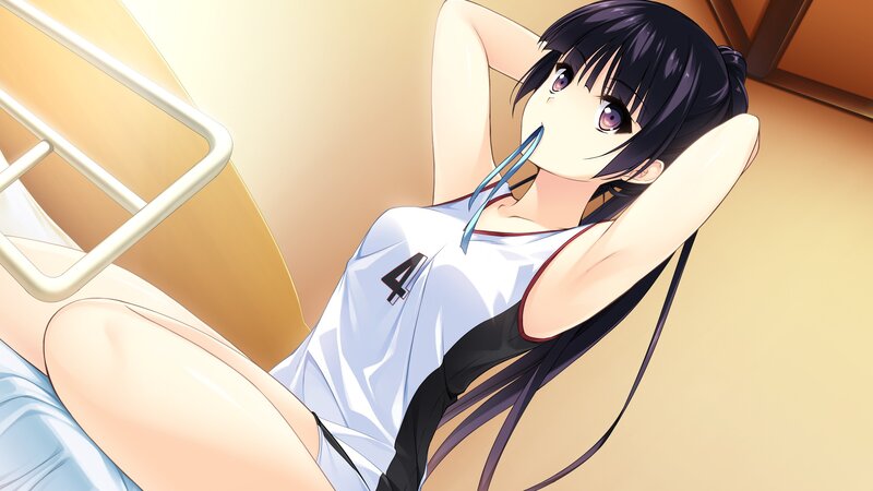 Anime Girl in Uniform — White, Relaxed
