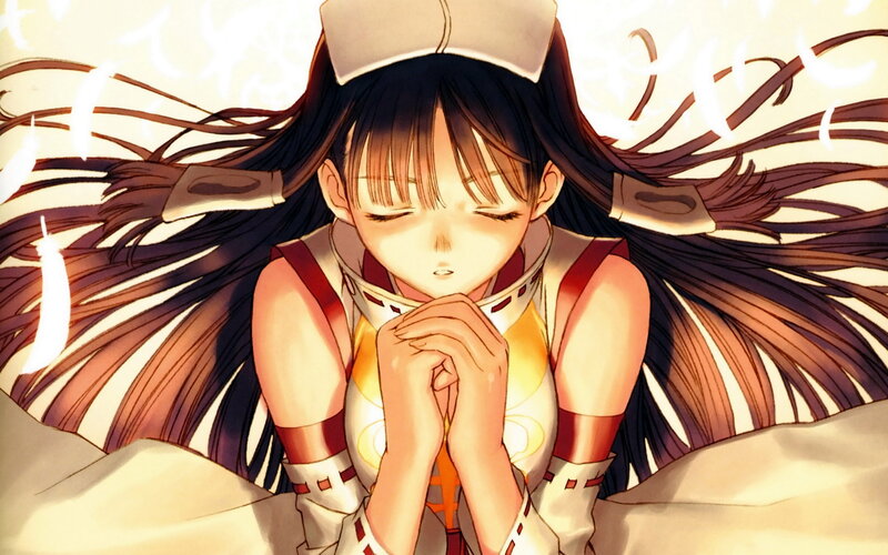 Anime Girl in Uniform — White, Serene