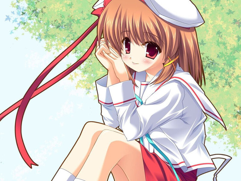 Anime Girl in Uniform — White